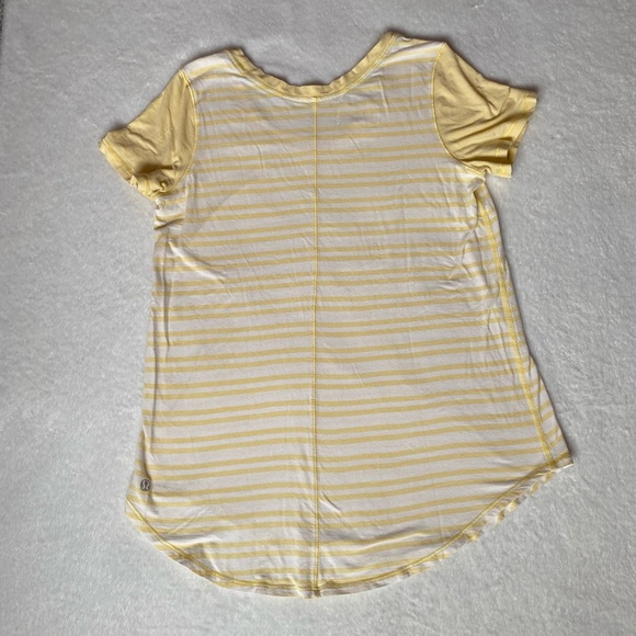 Lululemon Serene Yellow Twin Stripe Tee Shirt - Picture 7 of 8